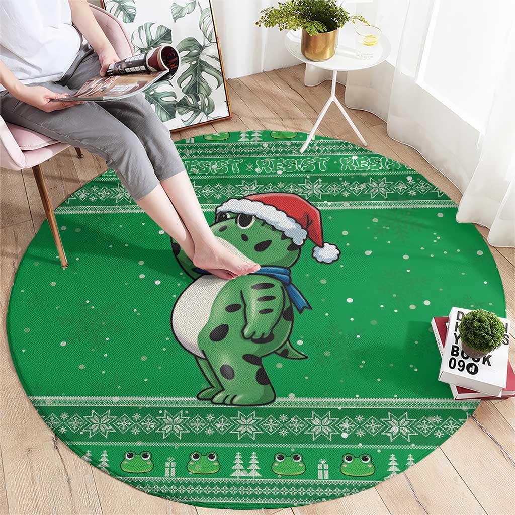 Funny Christmas Portland Frog Protest Round Carpet Merry Frog-mas - Wonder Print Shop