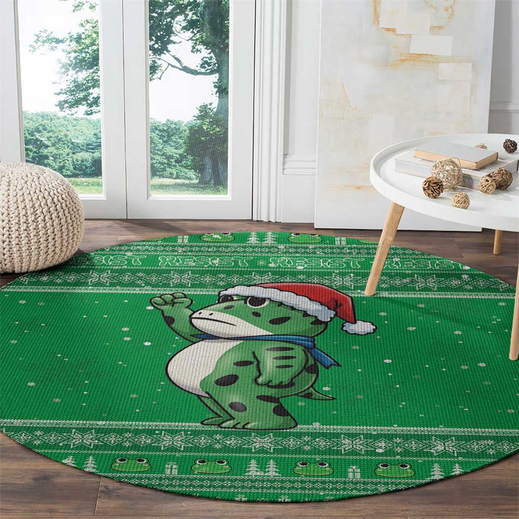 Funny Christmas Portland Frog Protest Round Carpet Merry Frog-mas - Wonder Print Shop
