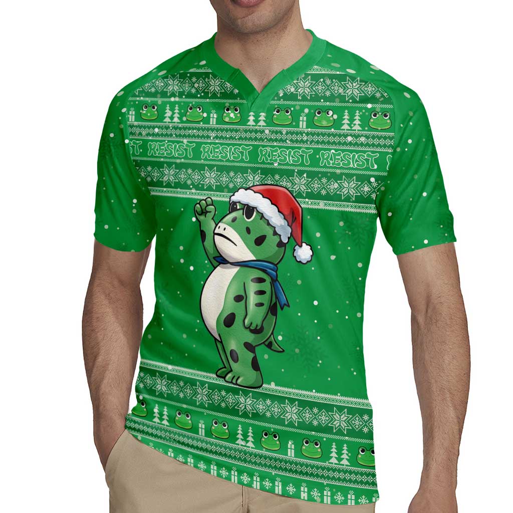 Funny Christmas Portland Frog Protest Rugby Jersey Merry Frog-mas - Wonder Print Shop