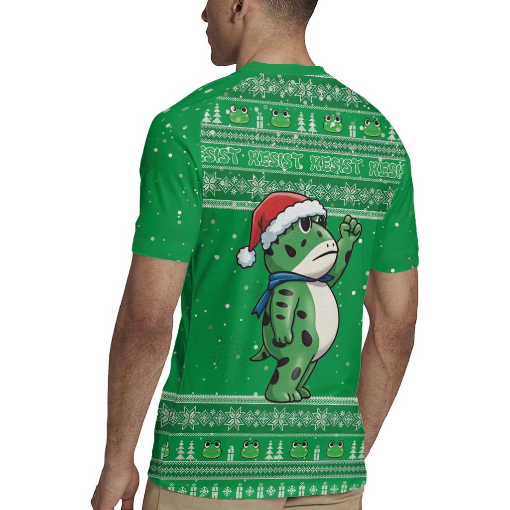 Funny Christmas Portland Frog Protest Rugby Jersey Merry Frog-mas - Wonder Print Shop