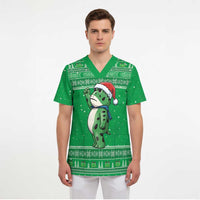 Funny Christmas Portland Frog Protest Scrub Top Merry Frog-mas - Wonder Print Shop