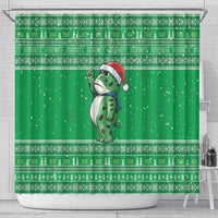Funny Christmas Portland Frog Protest Shower Curtain Merry Frog-mas - Wonder Print Shop