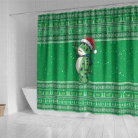 Funny Christmas Portland Frog Protest Shower Curtain Merry Frog-mas - Wonder Print Shop