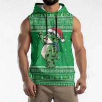 Funny Christmas Portland Frog Protest Sleeveless Hoodie Merry Frog-mas - Wonder Print Shop