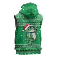 Funny Christmas Portland Frog Protest Sleeveless Zip Hoodie Merry Frog-mas - Wonder Print Shop