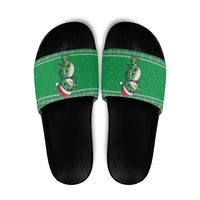 Funny Christmas Portland Frog Protest Slide Sandals Merry Frog-mas - Wonder Print Shop