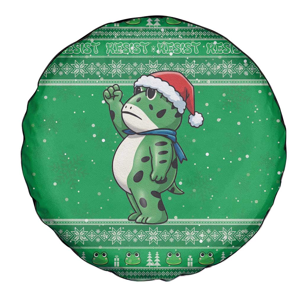 Funny Christmas Portland Frog Protest Spare Tire Cover Merry Frog-mas - Wonder Print Shop