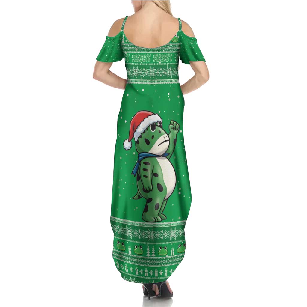 Funny Christmas Portland Frog Protest Summer Maxi Dress Merry Frog-mas - Wonder Print Shop