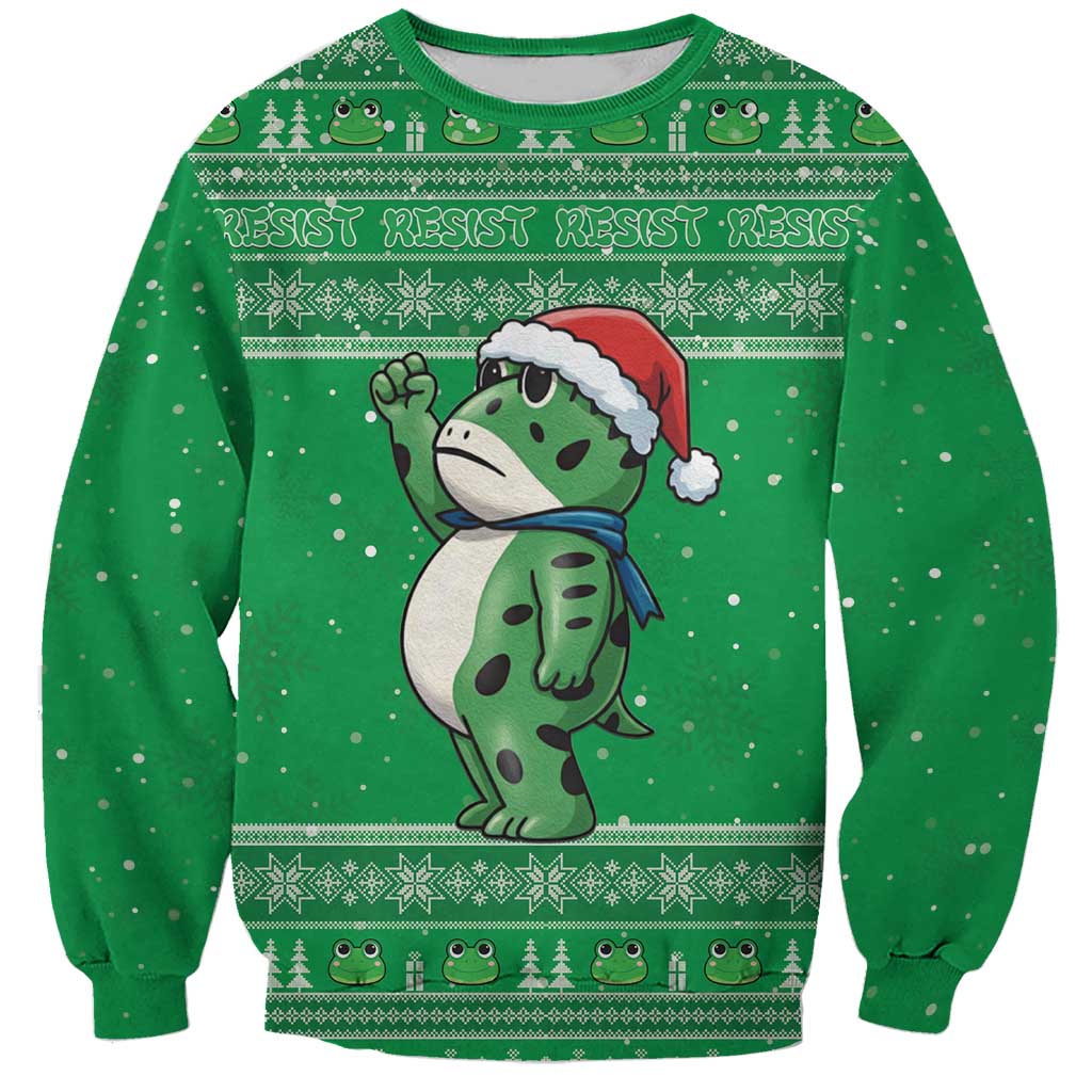 Funny Christmas Portland Frog Protest Sweatshirt Merry Frog-mas - Wonder Print Shop