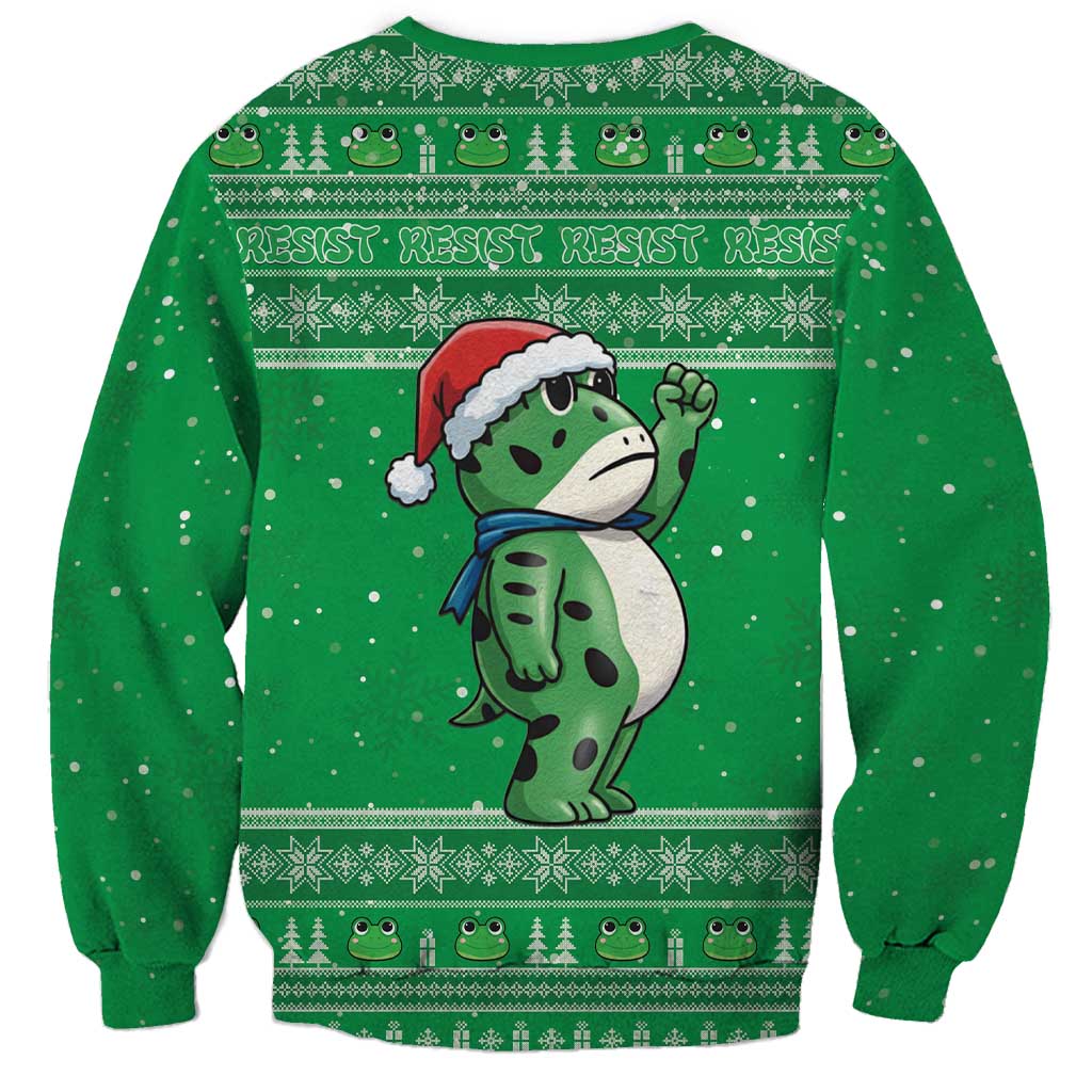 Funny Christmas Portland Frog Protest Sweatshirt Merry Frog-mas - Wonder Print Shop