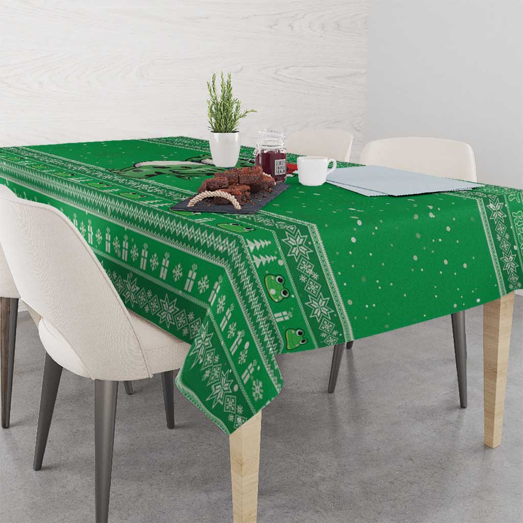 Funny Christmas Portland Frog Protest Tablecloth Merry Frog-mas - Wonder Print Shop