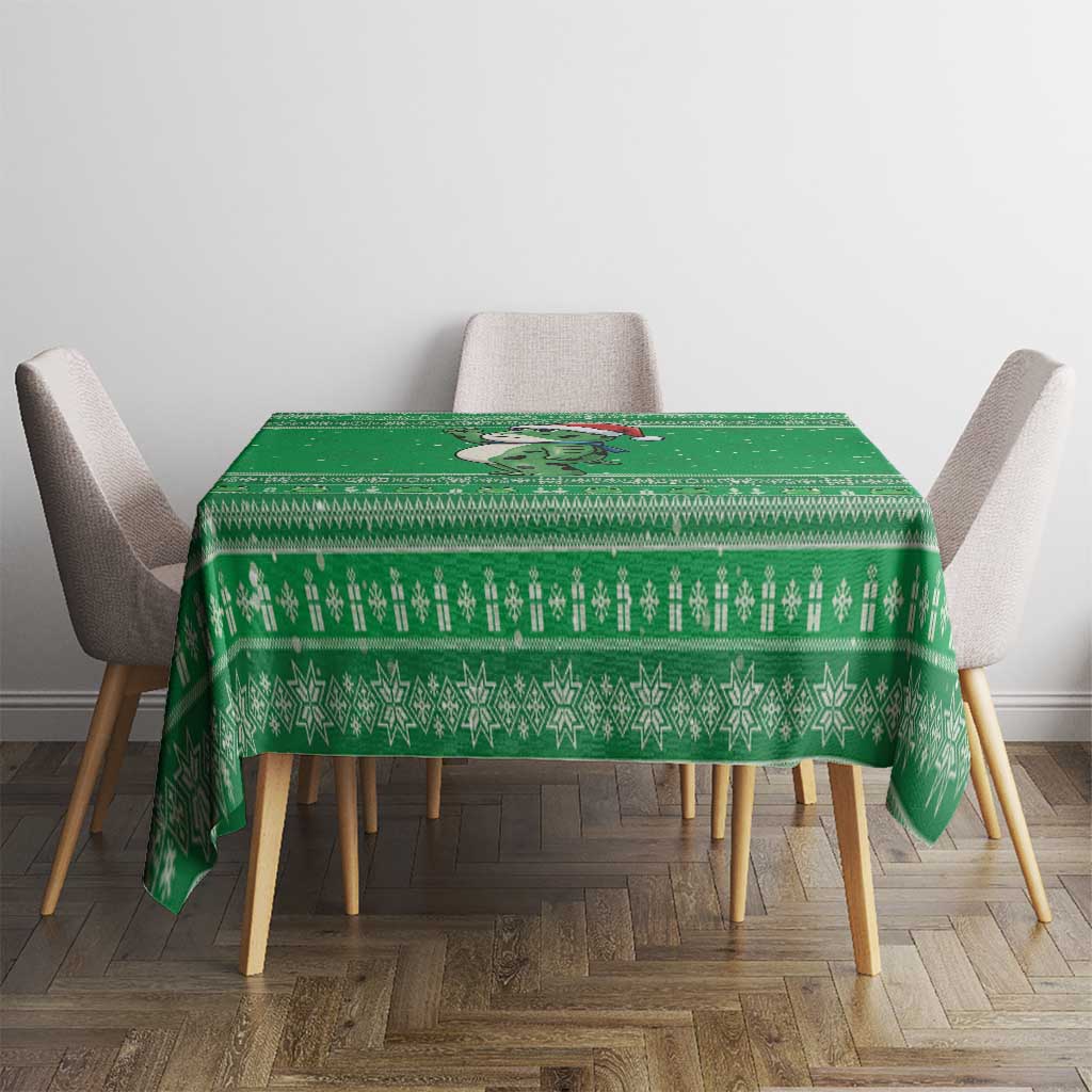 Funny Christmas Portland Frog Protest Tablecloth Merry Frog-mas - Wonder Print Shop
