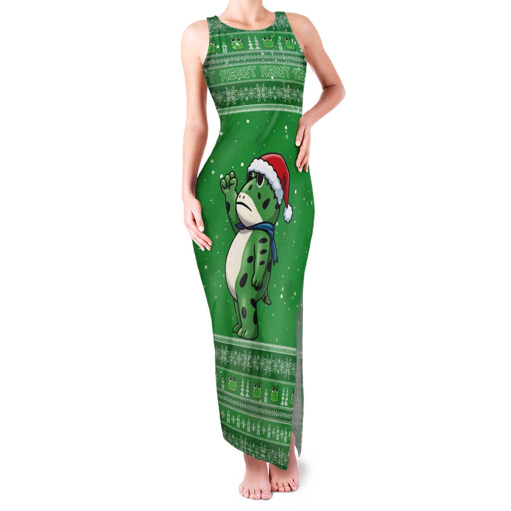 Funny Christmas Portland Frog Protest Tank Maxi Dress Merry Frog-mas - Wonder Print Shop