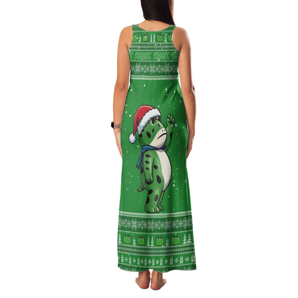Funny Christmas Portland Frog Protest Tank Maxi Dress Merry Frog-mas - Wonder Print Shop