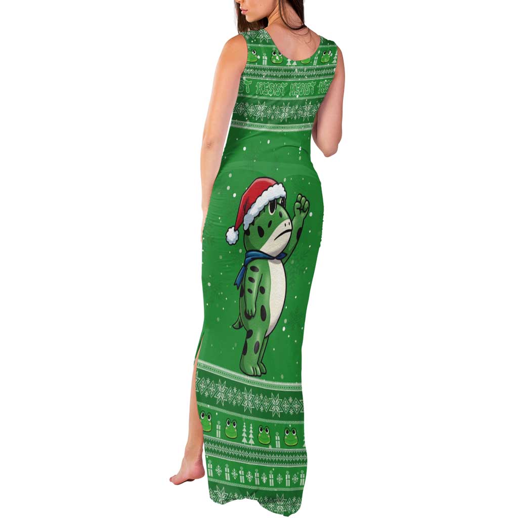 Funny Christmas Portland Frog Protest Tank Maxi Dress Merry Frog-mas - Wonder Print Shop
