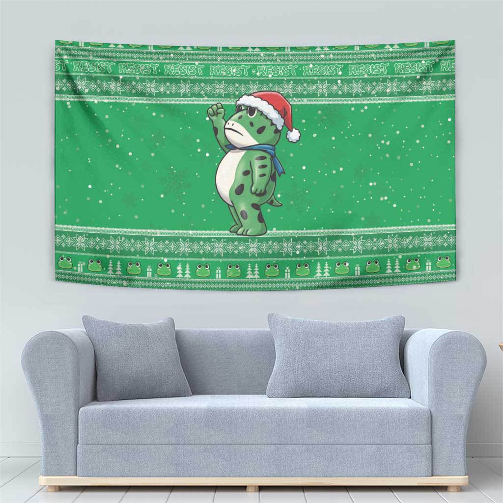 Funny Christmas Portland Frog Protest Tapestry Merry Frog-mas - Wonder Print Shop