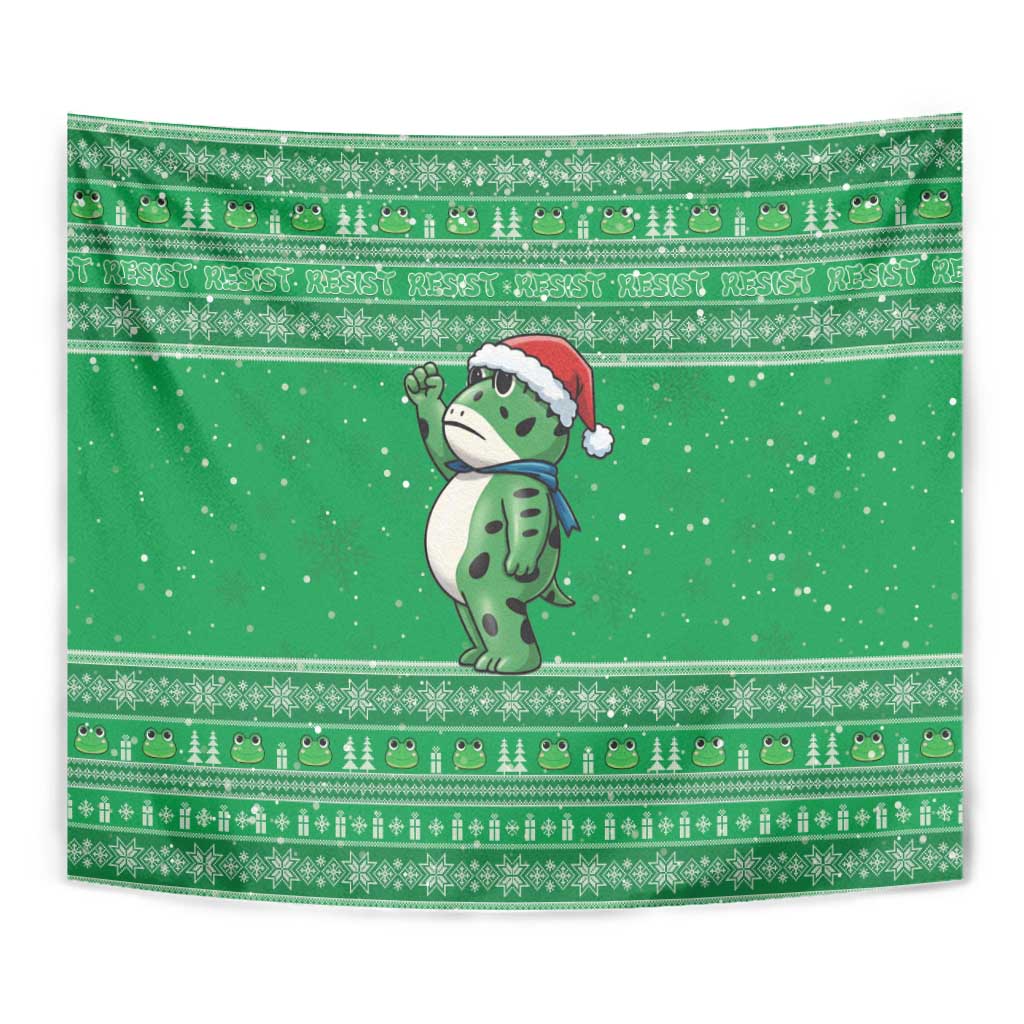 Funny Christmas Portland Frog Protest Tapestry Merry Frog-mas - Wonder Print Shop
