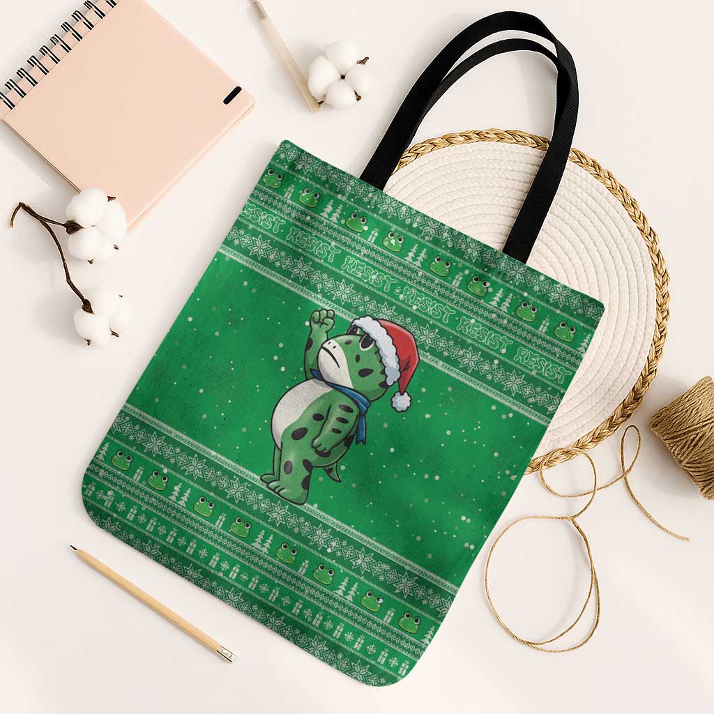 Funny Christmas Portland Frog Protest Tote Bag Merry Frog-mas - Wonder Print Shop