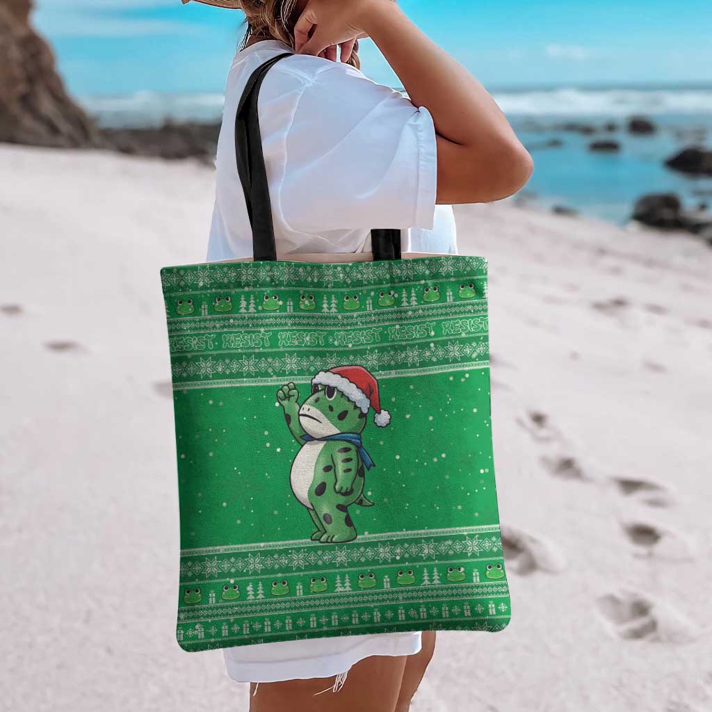 Funny Christmas Portland Frog Protest Tote Bag Merry Frog-mas - Wonder Print Shop