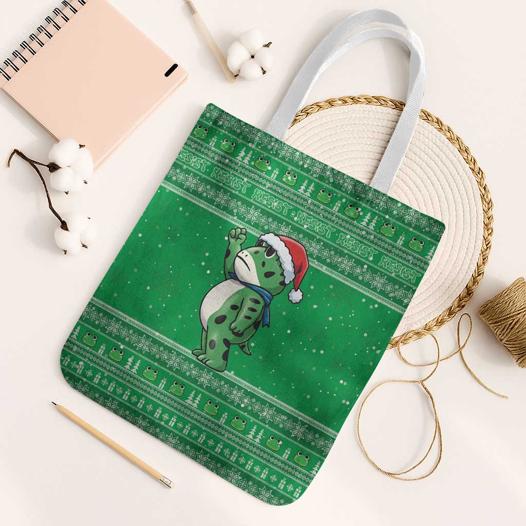 Funny Christmas Portland Frog Protest Tote Bag Merry Frog-mas - Wonder Print Shop