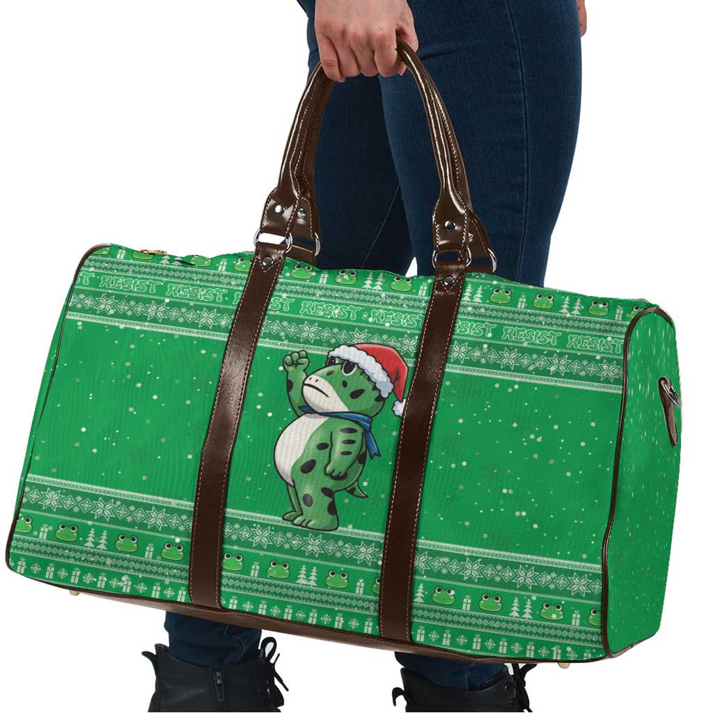 Funny Christmas Portland Frog Protest Travel Bag Merry Frog-mas - Wonder Print Shop