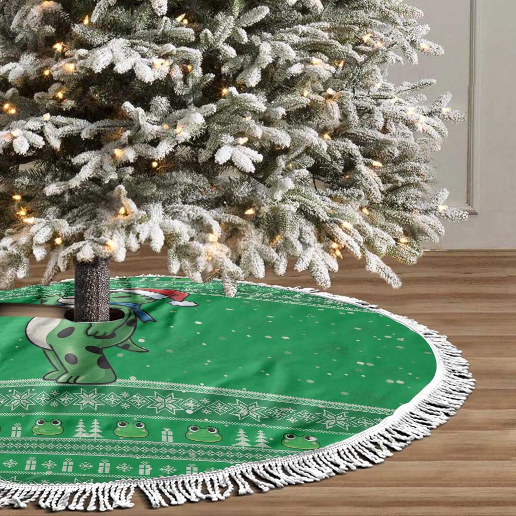 Funny Christmas Portland Frog Protest Tree Skirt Merry Frog-mas - Wonder Print Shop