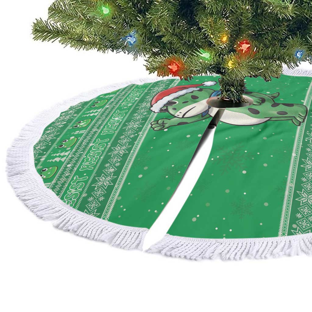 Funny Christmas Portland Frog Protest Tree Skirt Merry Frog-mas - Wonder Print Shop