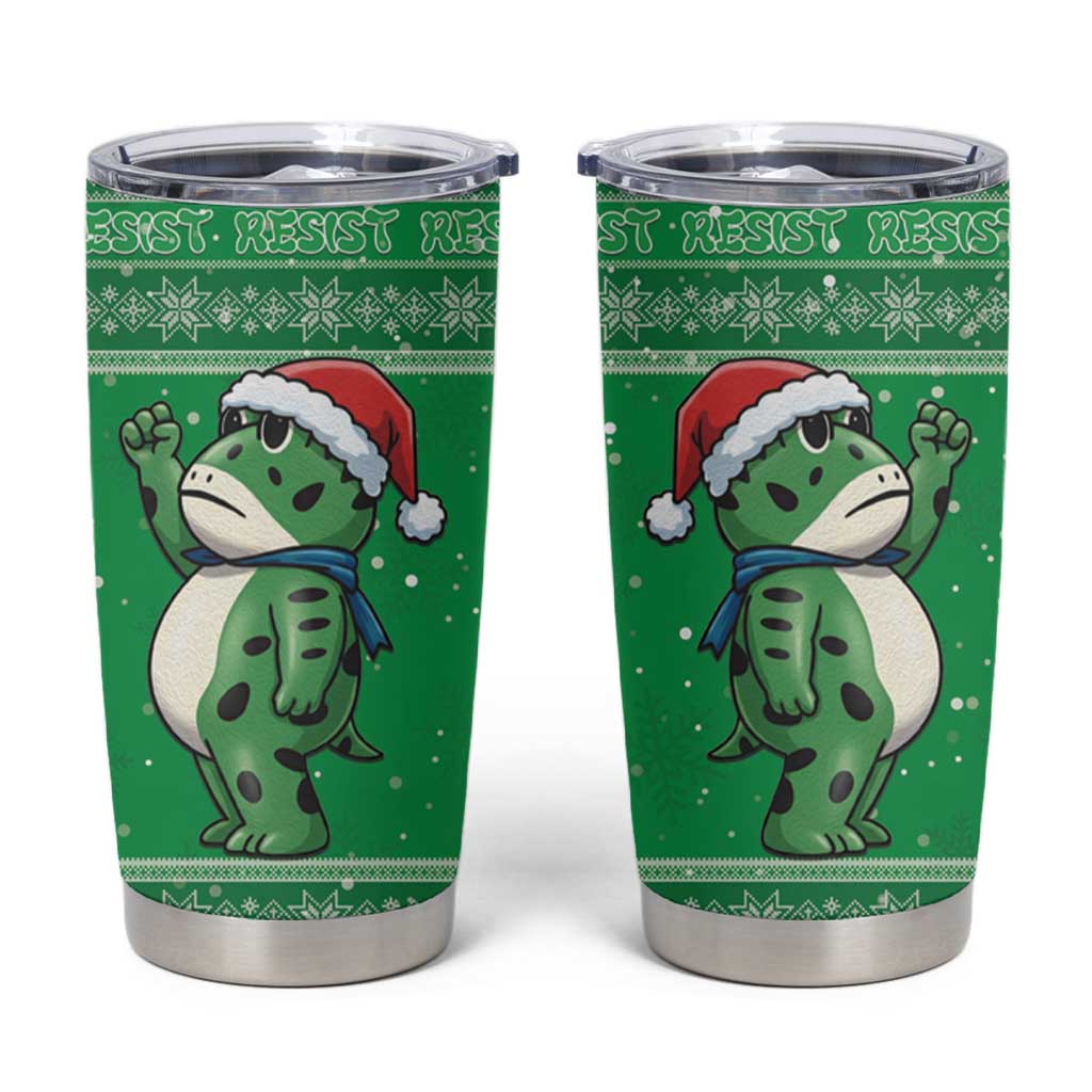 Funny Christmas Portland Frog Protest Tumbler Cup Merry Frog-mas - Wonder Print Shop