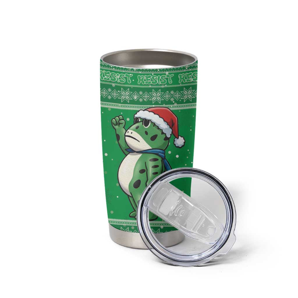 Funny Christmas Portland Frog Protest Tumbler Cup Merry Frog-mas - Wonder Print Shop
