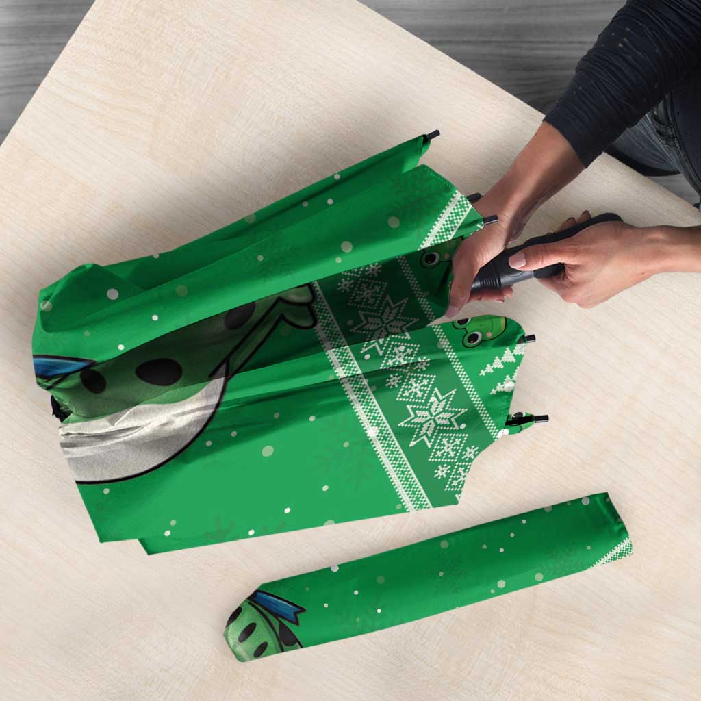 Funny Christmas Portland Frog Protest Umbrella Merry Frog-mas - Wonder Print Shop