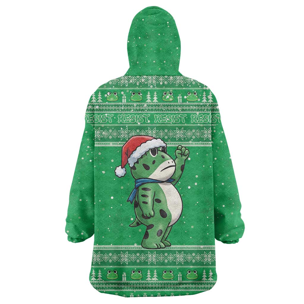 Funny Christmas Portland Frog Protest Wearable Blanket Hoodie Merry Frog-mas - Wonder Print Shop
