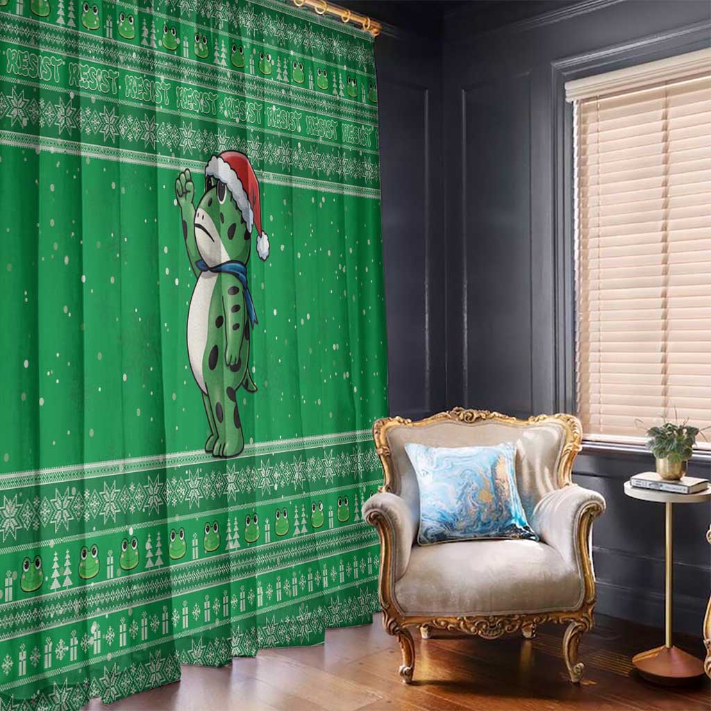 Funny Christmas Portland Frog Protest Window Curtain Merry Frog-mas - Wonder Print Shop
