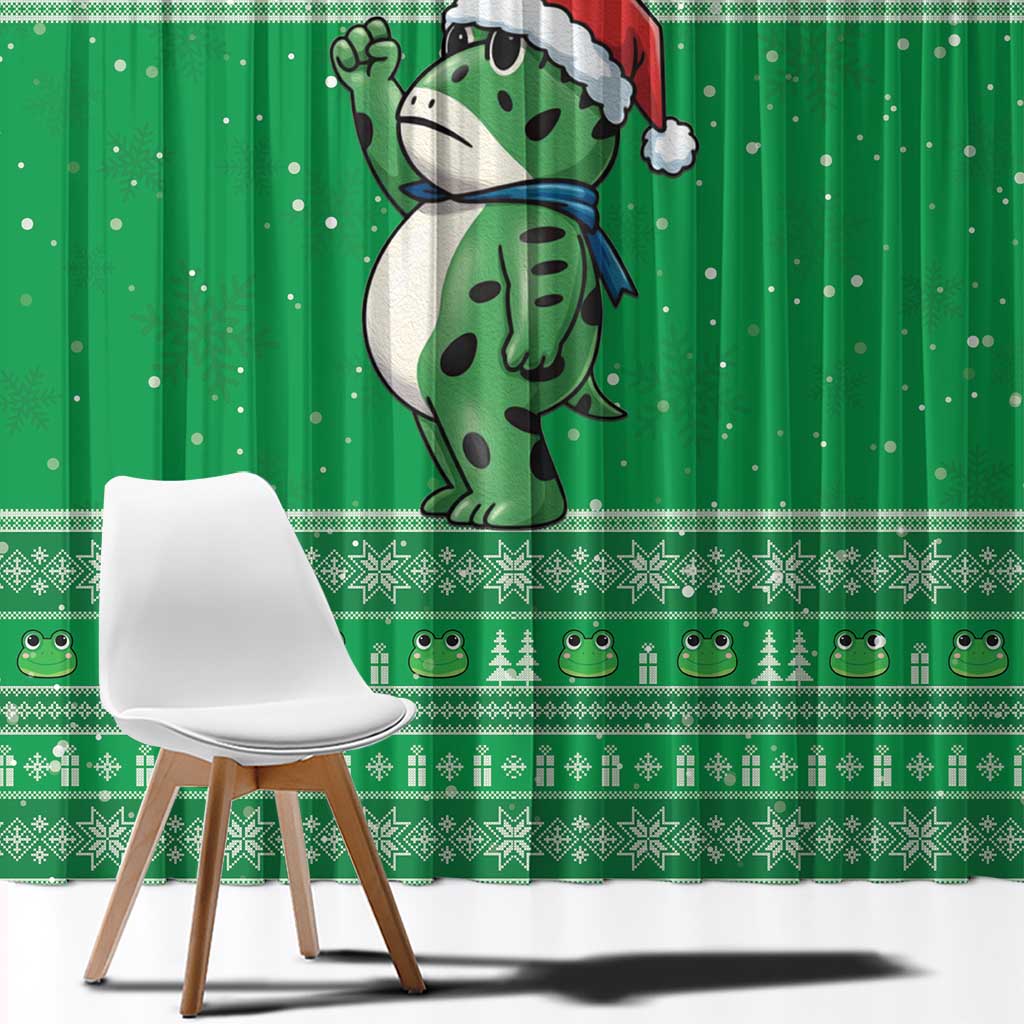 Funny Christmas Portland Frog Protest Window Curtain Merry Frog-mas - Wonder Print Shop