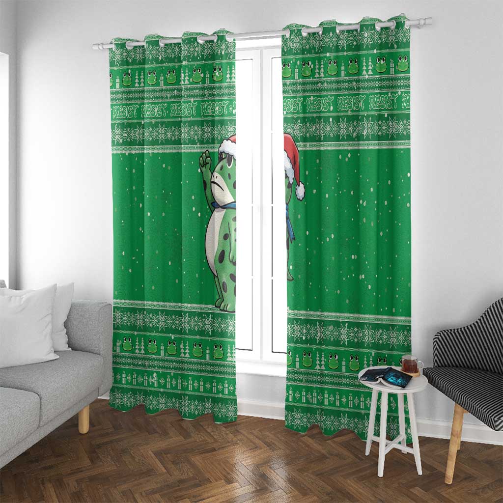 Funny Christmas Portland Frog Protest Window Curtain Merry Frog-mas - Wonder Print Shop