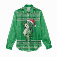 Funny Christmas Portland Frog Protest Women Casual Shirt Merry Frog-mas - Wonder Print Shop