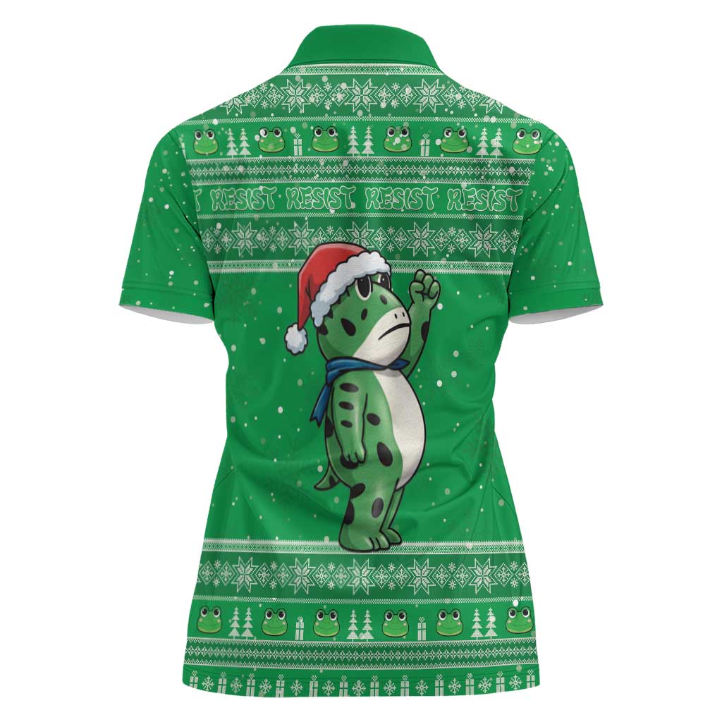 Funny Christmas Portland Frog Protest Women Polo Shirt Merry Frog-mas - Wonder Print Shop