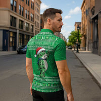 Funny Christmas Portland Frog Protest Zipper Polo Shirt Merry Frog-mas - Wonder Print Shop