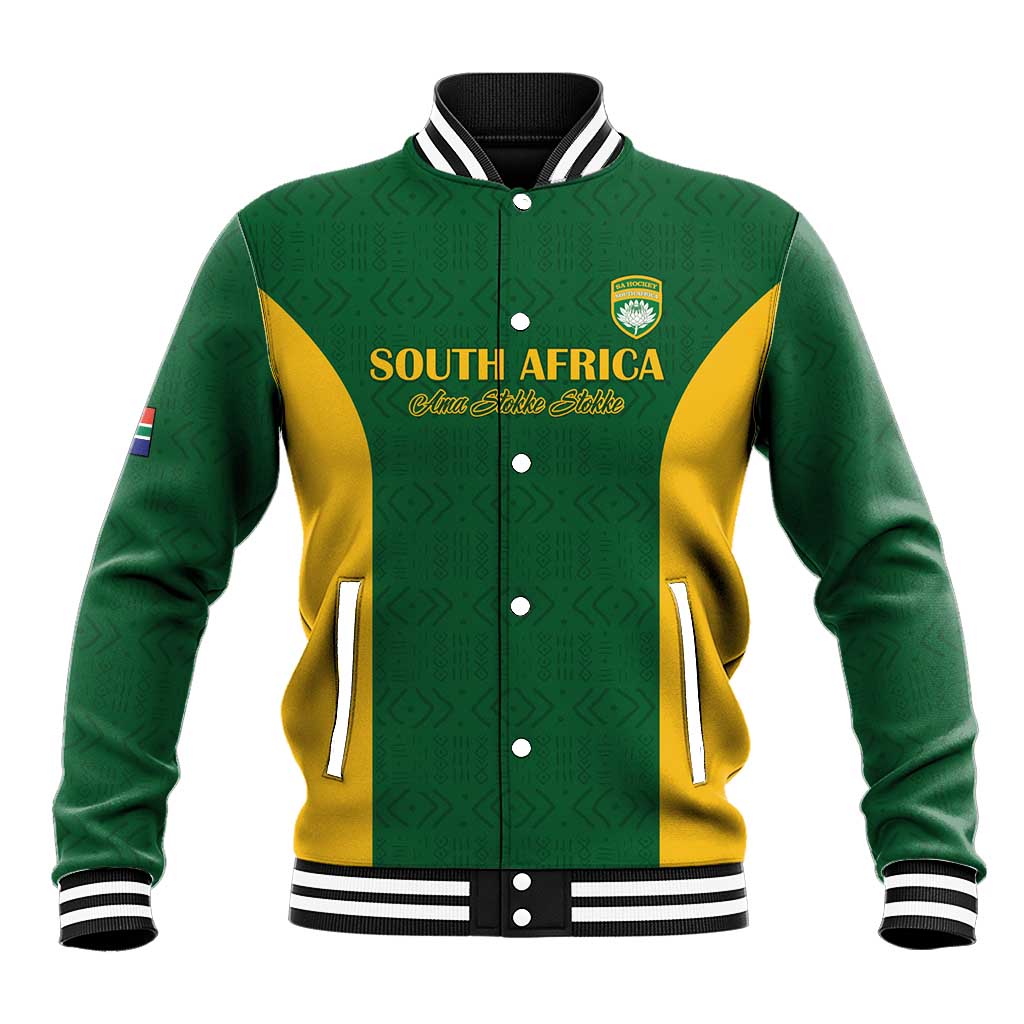 South Africa Hockey Custom Baseball Jacket Go Ama Stokke Stokke Go - Wonder Print Shop