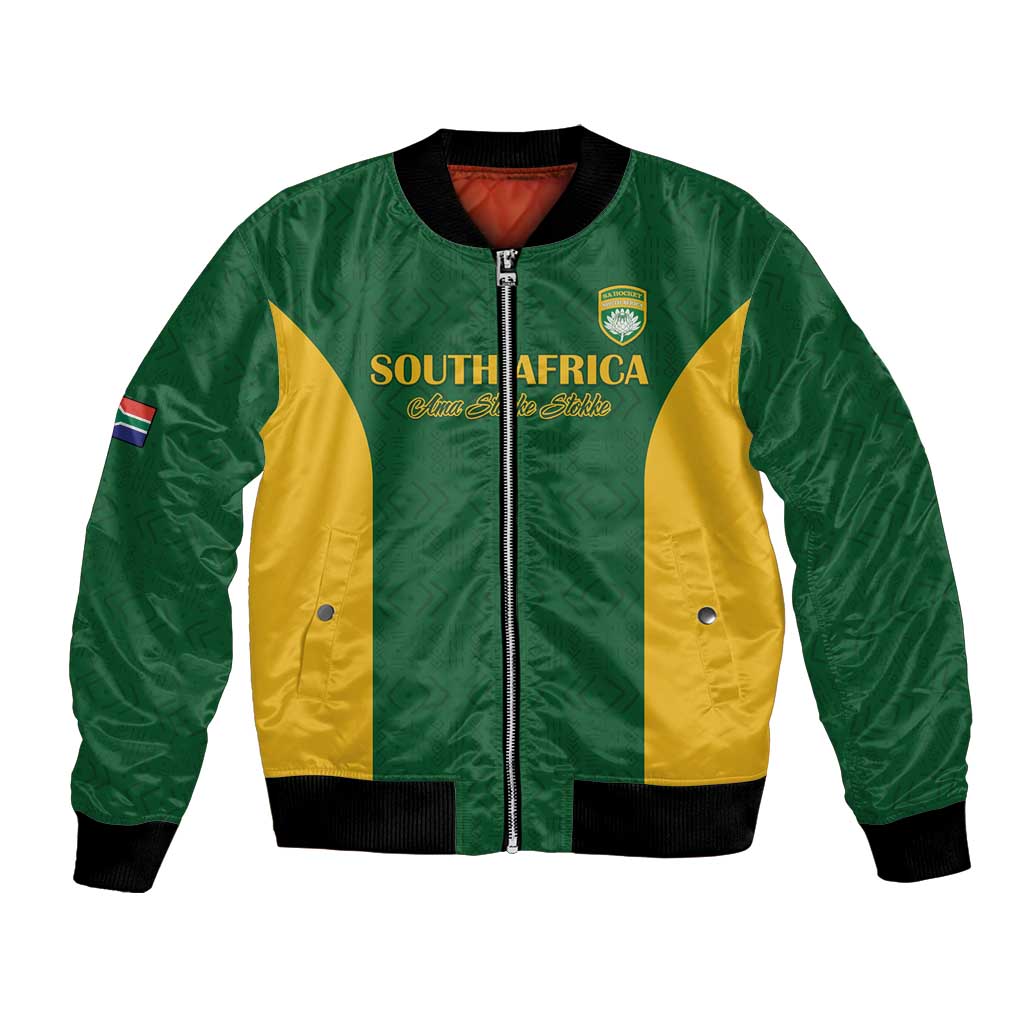 South Africa Hockey Custom Bomber Jacket Go Ama Stokke Stokke Go - Wonder Print Shop