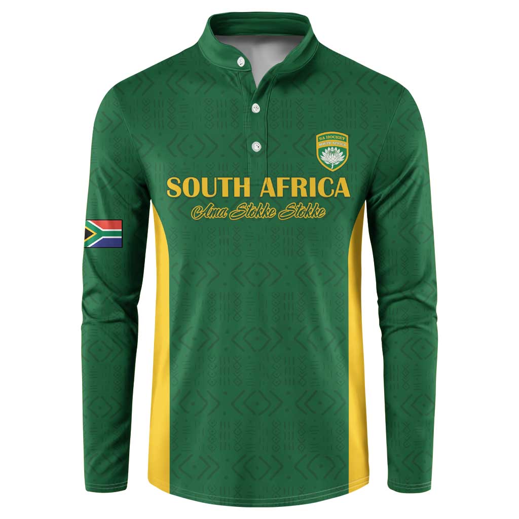 South Africa Hockey Custom Button Sweatshirt Go Ama Stokke Stokke Go - Wonder Print Shop
