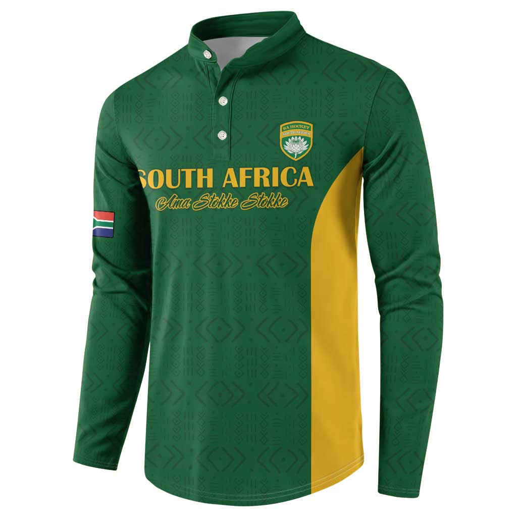 South Africa Hockey Custom Button Sweatshirt Go Ama Stokke Stokke Go - Wonder Print Shop