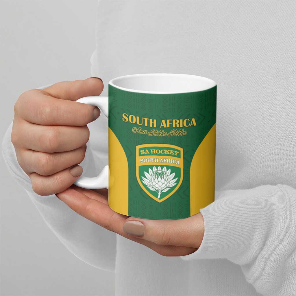 South Africa Hockey Custom Ceramic Mug Go Ama Stokke Stokke Go - Wonder Print Shop