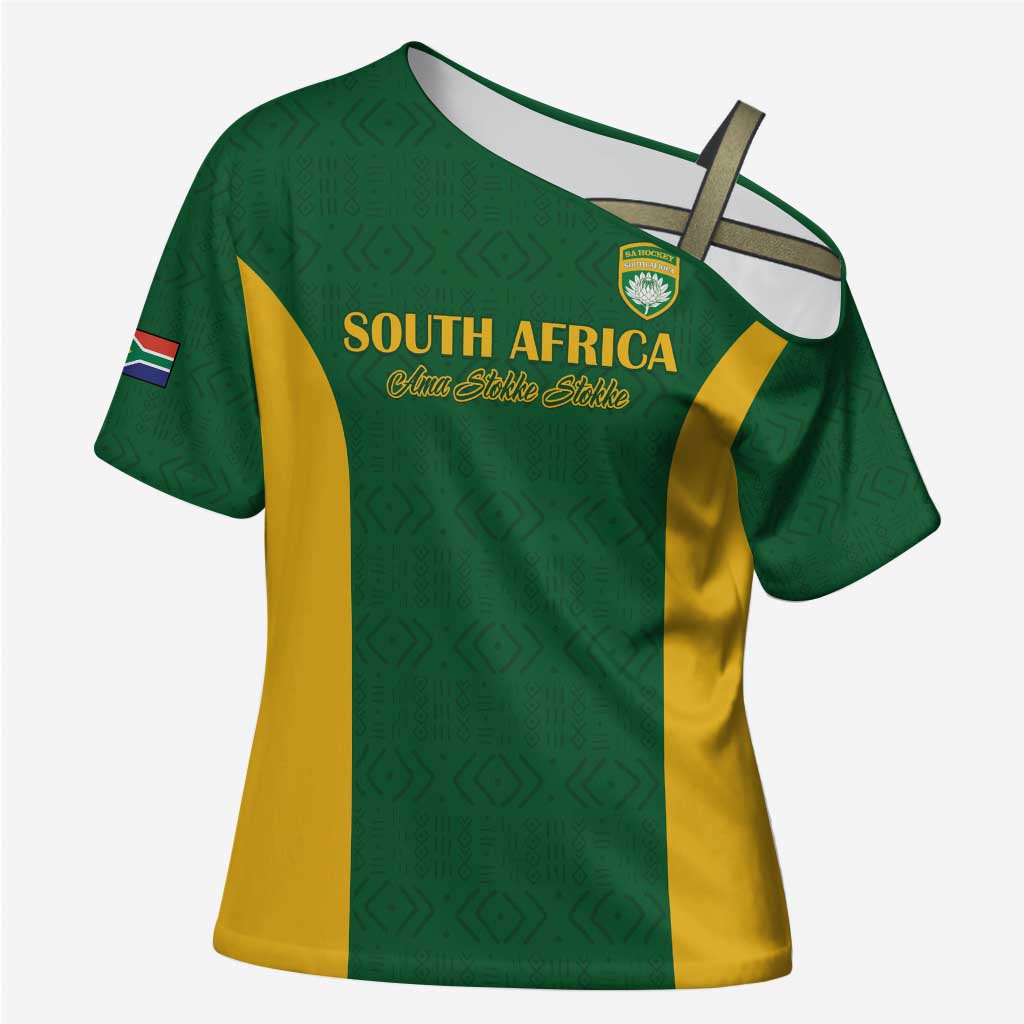 South Africa Hockey Custom Cross Shoulder Shirt Go Ama Stokke Stokke Go - Wonder Print Shop