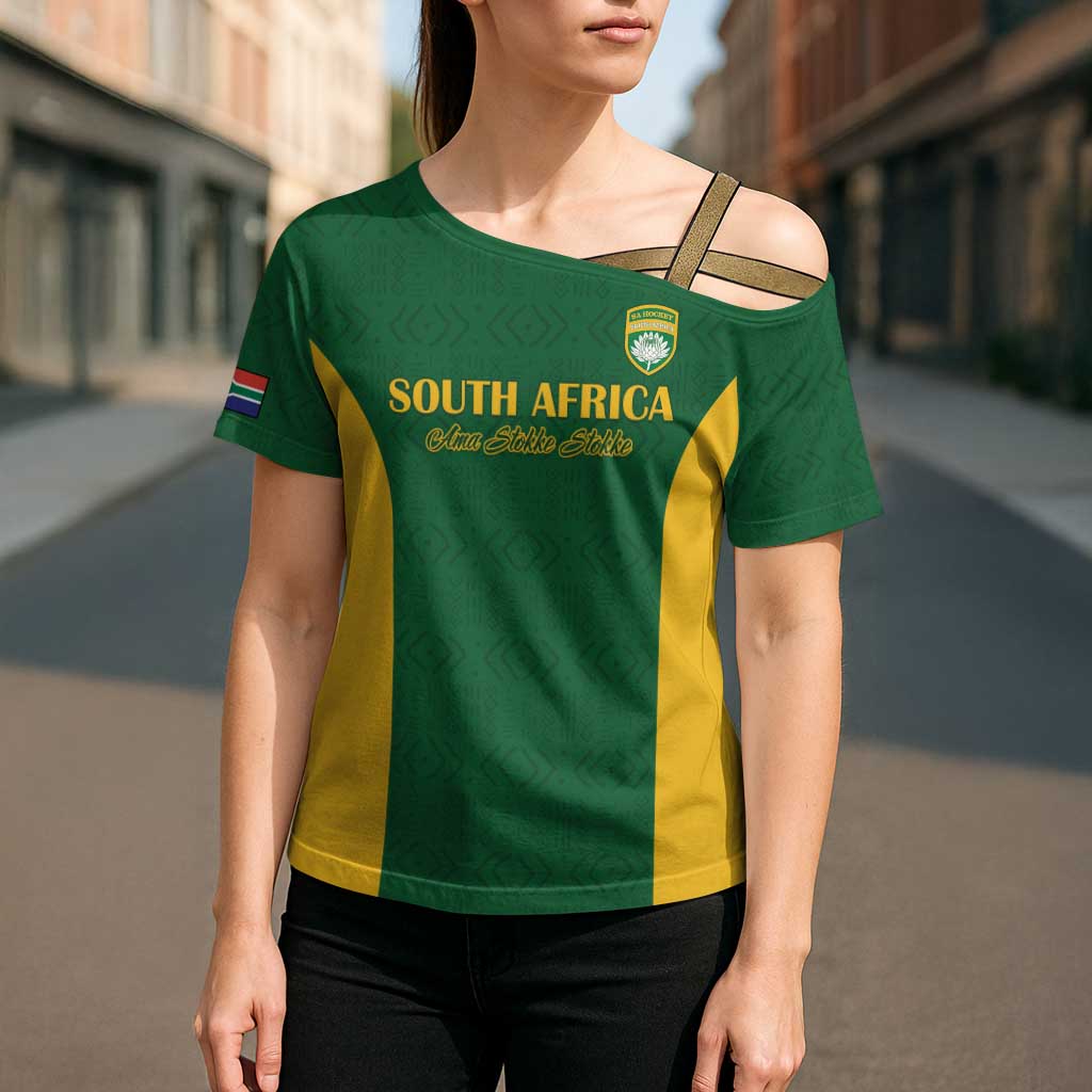 South Africa Hockey Custom Cross Shoulder Shirt Go Ama Stokke Stokke Go - Wonder Print Shop