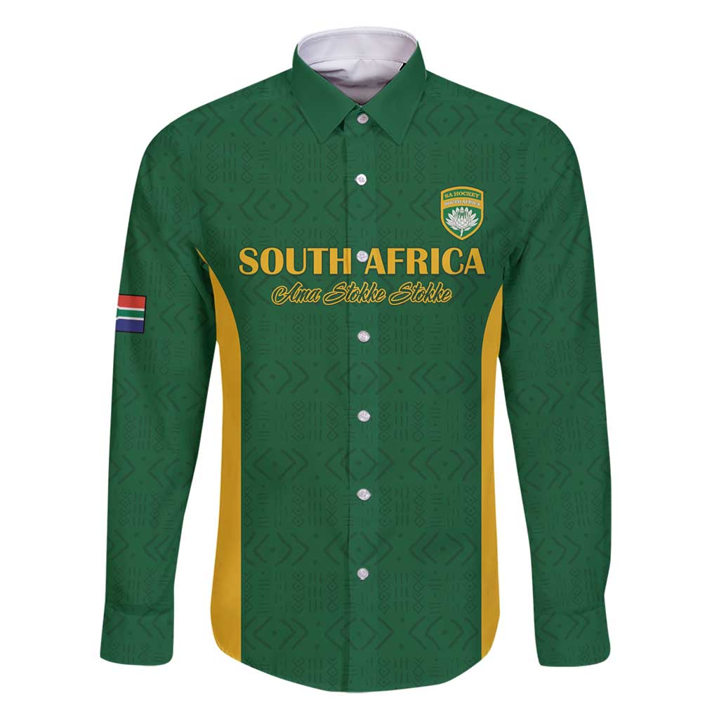 South Africa Hockey Custom Family Matching Mermaid Dress and Hawaiian Shirt Go Ama Stokke Stokke Go - Wonder Print Shop