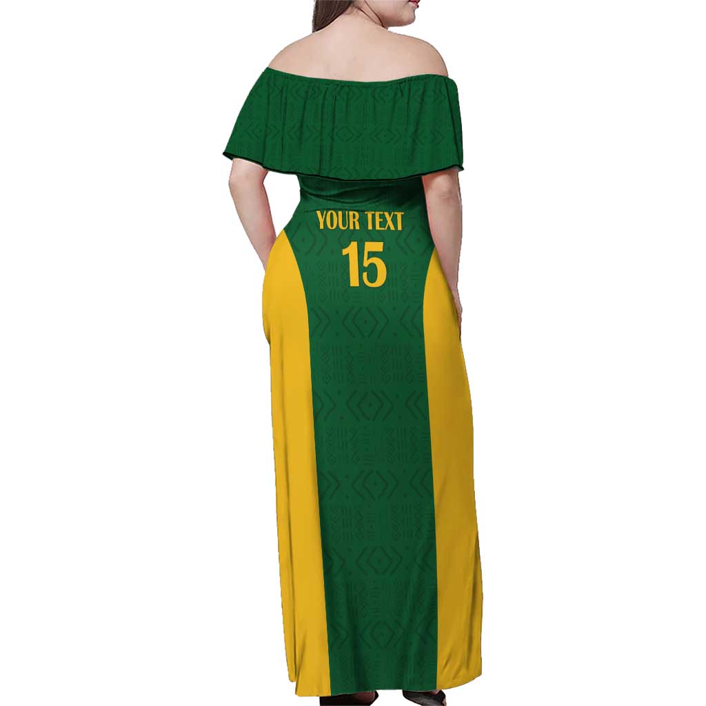 South Africa Hockey Custom Family Matching Off Shoulder Maxi Dress and Hawaiian Shirt Go Ama Stokke Stokke Go - Wonder Print Shop