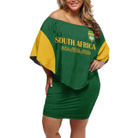 South Africa Hockey Custom Family Matching Off Shoulder Short Dress and Hawaiian Shirt Go Ama Stokke Stokke Go - Wonder Print Shop