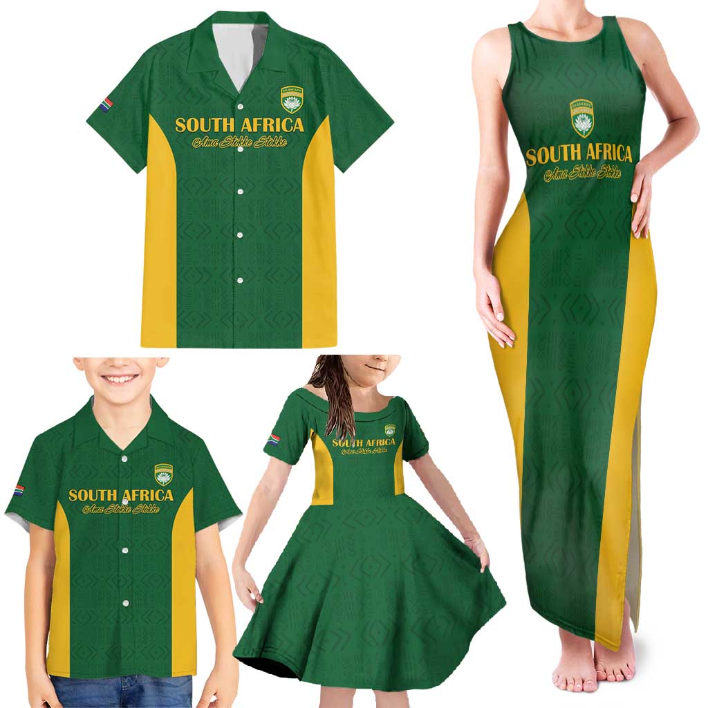 South Africa Hockey Custom Family Matching Tank Maxi Dress and Hawaiian Shirt Go Ama Stokke Stokke Go - Wonder Print Shop