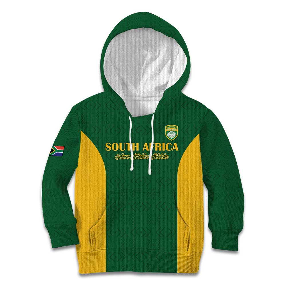 South Africa Hockey Custom Kid Hoodie Go Ama Stokke Stokke Go - Wonder Print Shop