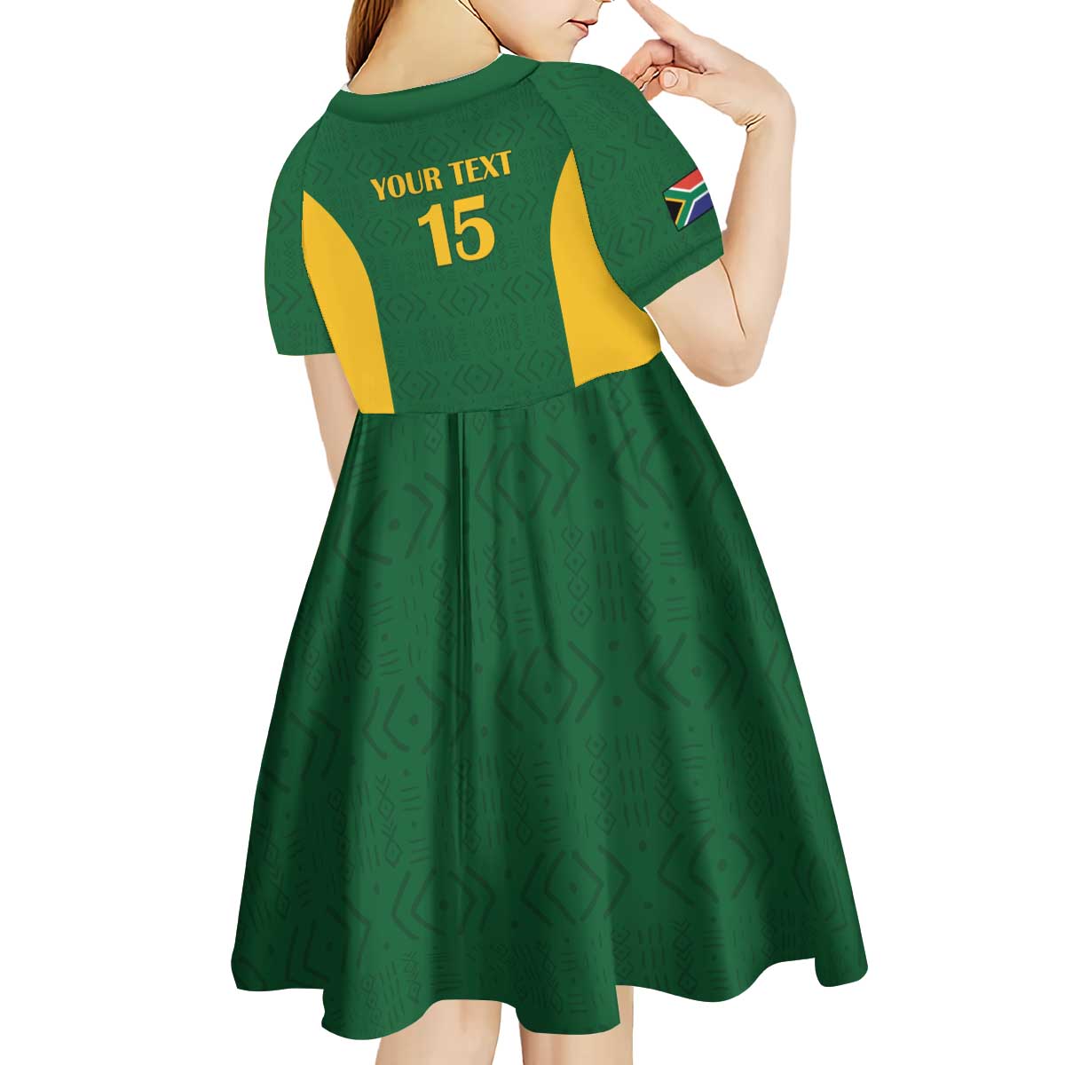 South Africa Hockey Custom Kid Short Sleeve Dress Go Ama Stokke Stokke Go - Wonder Print Shop